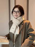 唐獅;TONLION高級感羊毛圍巾女秋冬韓版百搭加厚保暖護頸針織毛線(xiàn)圍脖氛圍感 米色 曬單實(shí)拍圖