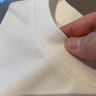 謙集（QIANJI）重工刺繡男款長(cháng)袖t恤春秋季新款潮流百搭體恤高端男士大碼打底衫 米白色 【BG8090】 L 適合110-130斤穿 曬單實(shí)拍圖
