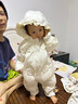 乖奇熊女寶寶三防連體羽絨服秋冬公主風(fēng)外出過年哈衣嬰幼兒加厚拜年衣服 奶油白 80cm 曬單實拍圖