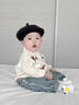 G. DUCKKIDS新生嬰兒衣服開(kāi)春外出服男寶寶春裝針織連體衣嬰幼兒毛衣嬰童哈衣 寶寶單層開(kāi)衫 80cm (建議18-20斤) 曬單實(shí)拍圖