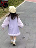 G.DUCKKIDS小黃鴨女童加絨連衣裙秋冬2025新款兒童公主裙女寶寶加厚衛衣裙子 紫色 90 建議80-90cm1歲半-2歲 曬單實(shí)拍圖