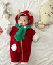 G.DUCKKIDS小黃鴨嬰兒圣誕連體衣新生兒衣服寶寶秋冬哈衣爬服加厚保暖外出服 白色 66尺碼建議0-3個月8-12斤 曬單實拍圖