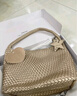 ECODAY編織托特包大容量通勤手提單肩包女包生日情人節禮物送女友 香檳色（中號） 曬單實(shí)拍圖