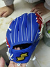 SSK日本棒球壘球手套兒童幼兒初學(xué)訓練TeeBall守備人造革PVC加厚 紅藍 9.5寸 右投 戴左手5-7歲 曬單實(shí)拍圖