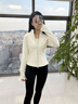 槿城保暖運動(dòng)外套女2025秋冬季新款加絨瑜伽服上衣跑步騎行健身套裝 象牙白 W067 M 【95-105斤】 曬單實(shí)拍圖