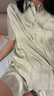 靜韻【涼感型】超柔軟冰絲肌理睡衣女款夏季情侶條紋家居服套裝男 曬單實拍圖