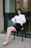 Lily Wei【錦心】粉色絨面復古法式高跟鞋水鉆時(shí)尚單鞋小碼純欲不累腳 霧粉【跟高10cm】 36 曬單實(shí)拍圖
