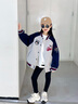 G.DUCKKIDS童裝女童外套春秋季2025新款兒童棒球服春裝時尚印花夾克上衣女孩 2506白花灰色 160 尺碼13~14歲【150-160cm】 曬單實(shí)拍圖