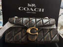 蔻馳（COACH）【禮物】女士復古摯愛(ài)皮革絎縫TABBY 26號單肩包 黑色 棕色 曬單實(shí)拍圖
