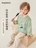 MQDMINI童裝兒童漢服男童國風(fēng)套裝新中式熊貓演出服節日衣服 綠綺萌游 曬單實(shí)拍圖