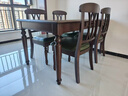 一具一家美式實(shí)木餐桌帶抽屜全原木長(cháng)方形小戶(hù)型家用飯桌子1.2/1.5/1.6米 1.35米餐桌+ 硬板餐椅4把 曬單實(shí)拍圖