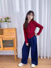 女童套裝春秋款2025新款洋氣兒童時髦大童秋裝休閑運(yùn)動兩件套秋季 紅色（上衣加褲子） 150 曬單實(shí)拍圖