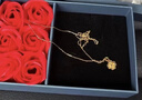 中國黃金（CHINA GOLD）黃金項鏈女足金四葉草吊墜結婚情人節送女友老婆媽媽生日禮物 足金吊墜+S925鏈+禮盒【約0.55-0.6】 曬單實(shí)拍圖