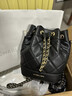 CHARLES&KEITH絎縫菱格鏈條水桶包雙肩包包女包女友生日禮物CK2-10701506 Black黑色 M 曬單實(shí)拍圖