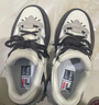 FILA 斐樂官方女鞋CARROT摩登板鞋蘿卜鞋休閑厚底鞋子女 初雪白/黑-PB 36.5 曬單實(shí)拍圖