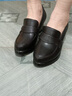 蜘蛛王（SPIDER KING）品牌樂(lè )福鞋女圓頭小皮鞋旗袍走秀高跟鞋防水臺粗跟厚底深口單鞋 A1黑色 37 曬單實(shí)拍圖