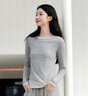 森馬（Semir）長(cháng)袖T恤女不對稱(chēng)假兩件2025秋季新款小心機修身拼色衣服百搭 灰色調00322 M 曬單實(shí)拍圖