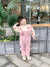 G.duck女寶寶加絨套裝秋冬洋氣2兒童衣服冬季童裝嬰兒背帶褲1歲女童冬裝 粉色 100 cm 曬單實(shí)拍圖
