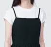 無印良品（MUJI） 女式 強捻 吊帶連衣裙 女裝裙子夏季純棉全棉 長裙BC2IKC4S 黑色 S 155/80A 曬單實拍圖