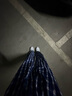 微光里格子褲女闊腿褲春夏2025新款高腰慵懶風(fēng)寬松直筒遛彎小個(gè)子休閑褲 藏青色M碼【建議95-110斤】 曬單實(shí)拍圖