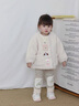 班喜迪女童秋冬套裝2025新款洋氣兒童夾棉外套冬季寶寶加絨打底褲兩件套 米色 80 cm 曬單實(shí)拍圖