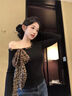 黑色毛衣女秋季慵懶風(fēng)高級感套頭復古內搭打底衫設計感斜肩針織衫 黑色 均碼 曬單實(shí)拍圖