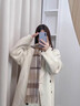 GIAVENTOLA澳洲羊毛圍巾女2025秋冬新款圍脖女輕奢生日圣誕節禮物送女友老婆 駝咖格【精致禮盒裝】 曬單實(shí)拍圖