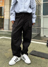ACTUP呂小虎春秋套裝日系潮牌大口袋工裝直筒休閑褲男一套搭配長(cháng)袖襯衫 水洗黑 (長(cháng)褲) L 175 曬單實(shí)拍圖
