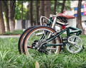 大行（DAHON）20寸鉻鉬鋼7速男女式學(xué)生復(fù)古單車HAC072 橄欖綠 曬單實(shí)拍圖