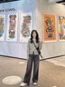 雪妃藍琪休閑褲子女秋季2025新款減齡早秋穿搭針織毛衣牛仔闊腿褲兩件套裝 針織開衫+牛仔褲 M 曬單實拍圖