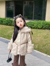 BABO PANDA童裝女童外套秋冬款2025新款寶寶冬季皮衣兒童上衣小女孩皮草冬裝 卡其 120 建議5~6歲【110-120cm】cm 曬單實(shí)拍圖