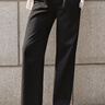 森馬（Semir）休閑褲女純棉打褶闊腿褲腰帶秋復古磨毛長(cháng)褲顯腿長(cháng)101524127005A 曬單實(shí)拍圖
