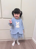 幼歌（YOUGE）嬰幼兒秋季新款有機(jī)棉假兩件衛(wèi)衣網(wǎng)紗裙寶寶軟彈連衣裙藍(lán)色90 cm 曬單實(shí)拍圖