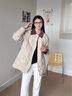 森馬（Semir）羽絨服女中長(cháng)款輕薄肌理寬松2025撞色燈芯絨翻領(lǐng)冬裝109725113027 曬單實(shí)拍圖