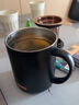 膳魔師（THERMOS）馬克杯不銹鋼茶杯大容量把手杯保溫咖啡杯七夕節(jié)教師節(jié)禮物TEMC 【鍍鈦茶漏】玄黑 400ml 曬單實(shí)拍圖