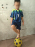 muscleseven兒童足球訓練服定制套裝幼兒園中小學(xué)訓練營(yíng)短袖足球衣女印字印號 D8831寶藍（含護腿板+襪子） 3XS碼 曬單實(shí)拍圖