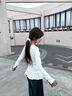允橘白色長(cháng)袖t恤女打底衫內搭可外穿上衣洋氣秋冬2025新款遮肚子顯瘦 甜美風(fēng)雙層荷葉邊長(cháng)袖t恤【白色】 M 建議95-105斤 曬單實(shí)拍圖