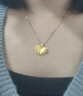 中銀億金花絲蝴蝶黃金項鏈女古法足金吊墜掛墜生日中秋節禮物送女友老婆 古法花絲蝴蝶吊墜+足金鏈-活動(dòng)款【金重約5.2g】 曬單實(shí)拍圖