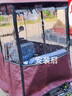老年小巴士電動(dòng)三輪車(chē)棚全圍保暖擋雨防風(fēng)加厚時(shí)尚紫布簾全透明簾 紅色加厚時(shí)尚皮革款雨簾 185*80 曬單實(shí)拍圖