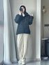 WHIM NASA大碼鴨絨羽絨服男短款2025冬季新款加厚保暖寬松外套男女學(xué)生冬裝 米白色 XL 約145-17斤可穿 曬單實(shí)拍圖