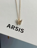 Arsis銀飾幸運符號漫舞蝴蝶耳墜項鏈鎖骨鏈時尚百搭耳飾送女友生日禮物 漫舞蝴蝶吊墜項鏈（金色） 曬單實拍圖