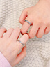 珍尚銀中國黃金情侶對戒S925銀戒指七夕情人節禮物結婚紀念日送女友老婆 曬單實(shí)拍圖
