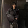 軒森圖（XUANSENTU）美式黑色羽絨棉服男款冬季加厚滿(mǎn)天星外套歐美高街情侶面包服棉襖 MY05黑色 XL 曬單實(shí)拍圖