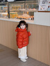 巴拉巴拉balaOne兒童羽絨服寶寶女童男童2025年冬季嬰兒可愛(ài)三防外套保暖 紅色小南瓜61003-白鴨絨 100 （充絨量81g 適合2-3歲） 曬單實(shí)拍圖