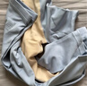 Q21【中暖】小暖皮兒童保暖內(nèi)衣套裝男女童秋衣秋褲校服神器 條紋黃 120 曬單實拍圖
