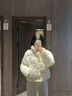 汐菡（XIHAN）棉服外套秋冬款女學(xué)生2025新款冬季女生棉襖冬天衣服羽棉衣絨服女 波點(diǎn)毛領(lǐng)加厚短款米白色 均碼 （可聯(lián)系客服備注碼數） 曬單實(shí)拍圖