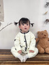 班喜迪嬰兒衣服秋裝嬰幼兒連體衣女寶寶外出爬服春秋季針織毛衣公主哈衣 米色 90cm 曬單實(shí)拍圖
