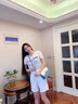 喬思圖（JOSITU）生日禮物送女友輕奢女士包包女包斜挎單肩包時(shí)尚小方包 Q2993.藍(lán)白(精美禮盒) 曬單實(shí)拍圖
