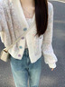 妍莉芬（yanlifen）休閑褲女春季套裝女裝2025新款搭配一整套韓系穿搭衣服秋裝外套女 毛衣+牛仔褲兩件套裝 M【建議95-110斤】 曬單實(shí)拍圖