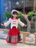WVD美國品牌童套裝秋冬2025新款冬季童裝兒童漢服唐裝拜年服新年衣服紅色2709裙子+2720上衣送腰帶 紅150 曬單實拍圖